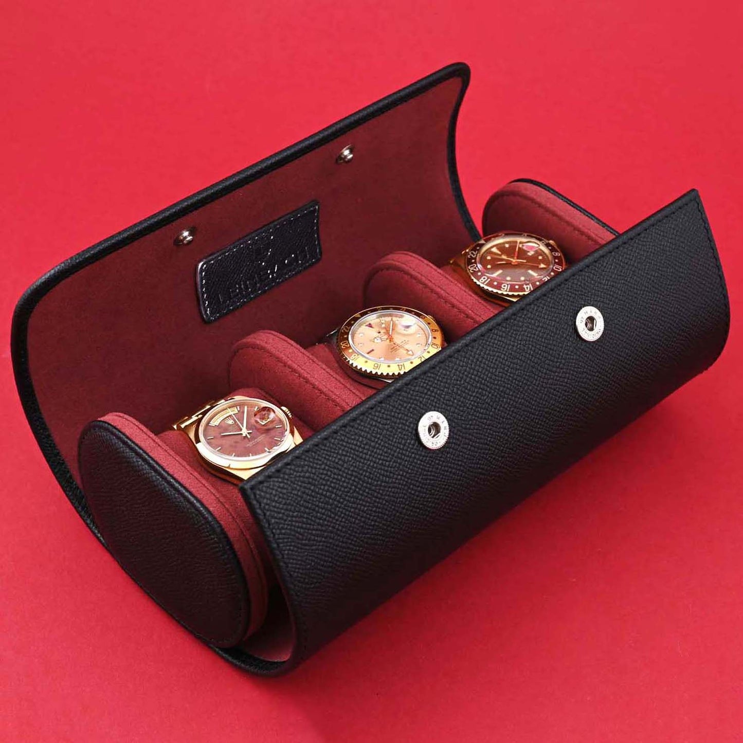 Watch roll "Black Bordeaux" for 3 watches