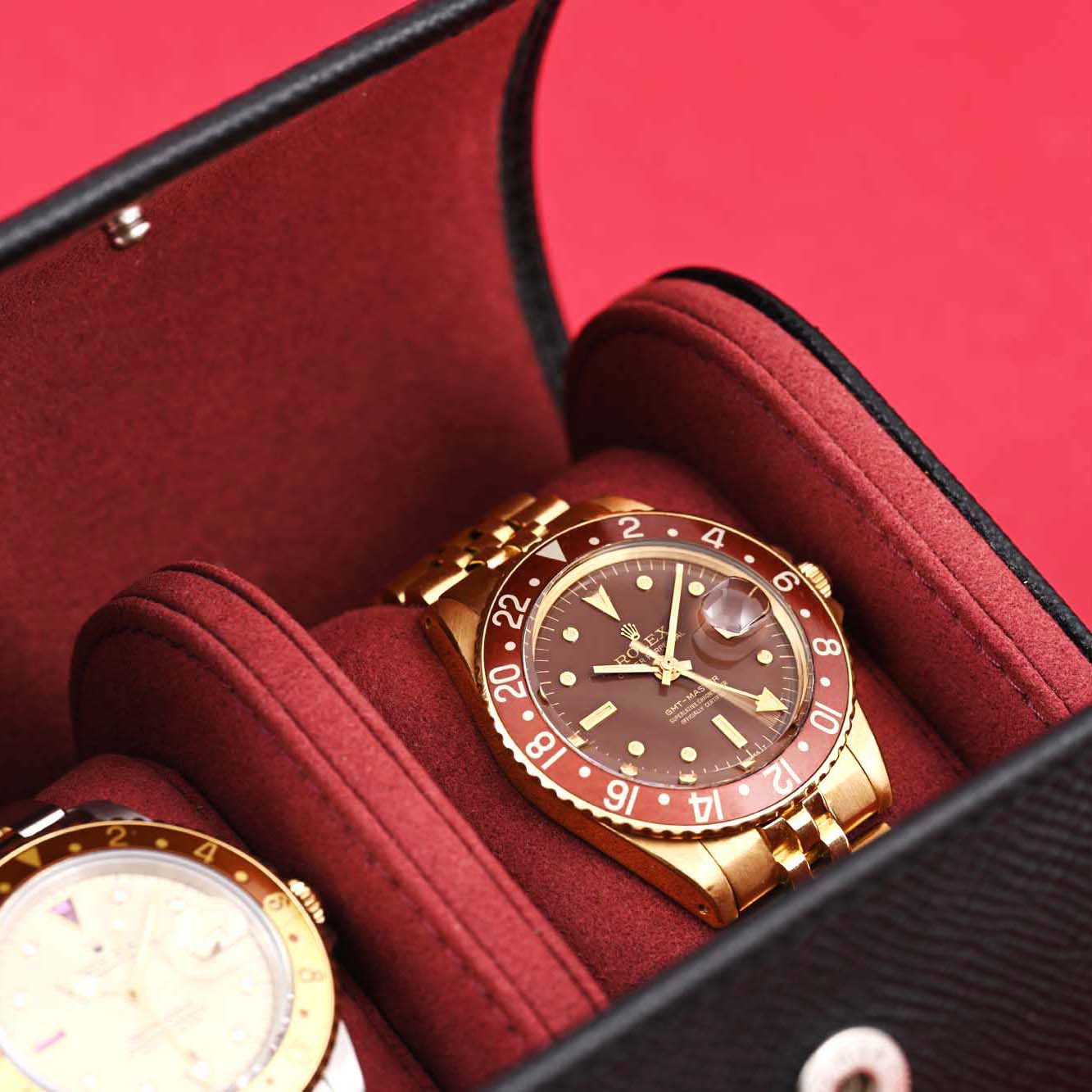 Watch roll "Black Bordeaux" for 3 watches